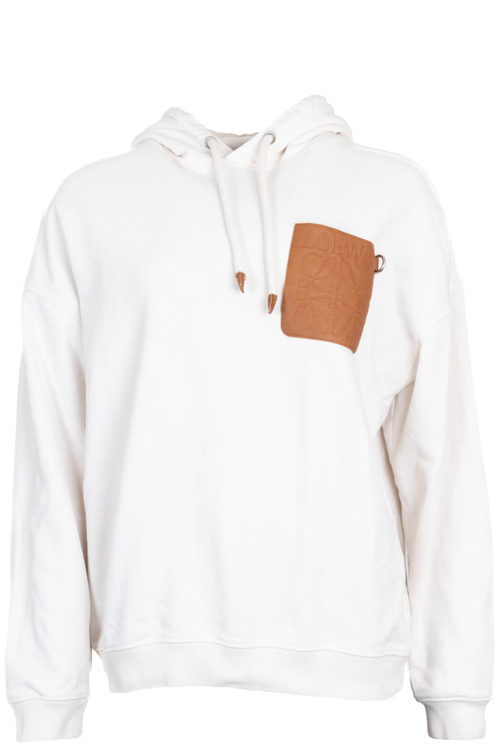 Sweat à capuche LOEWE avec patch Anagram en coton crème