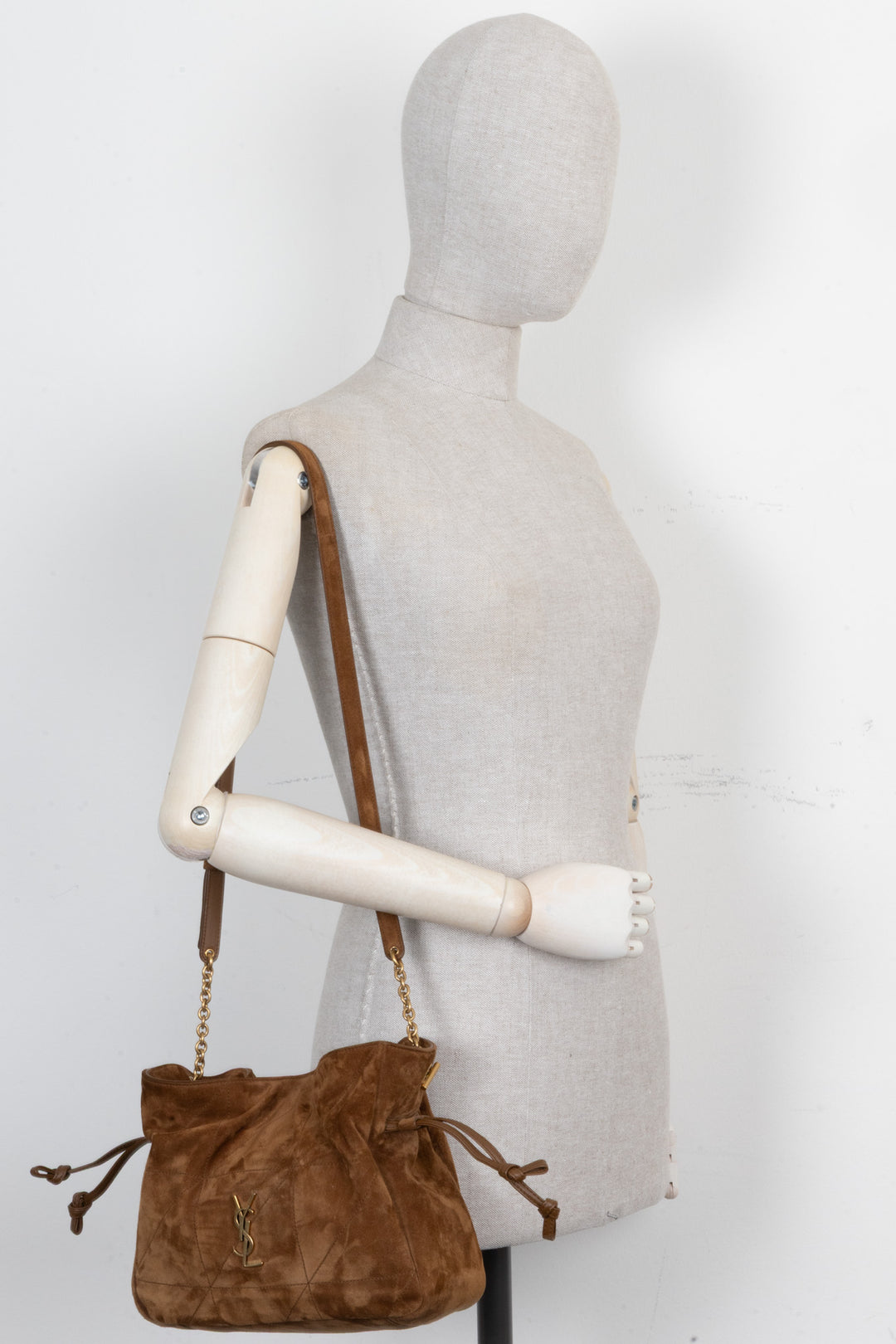 SAINT LAURENT Sac bandoulière Jamie en daim Cognac