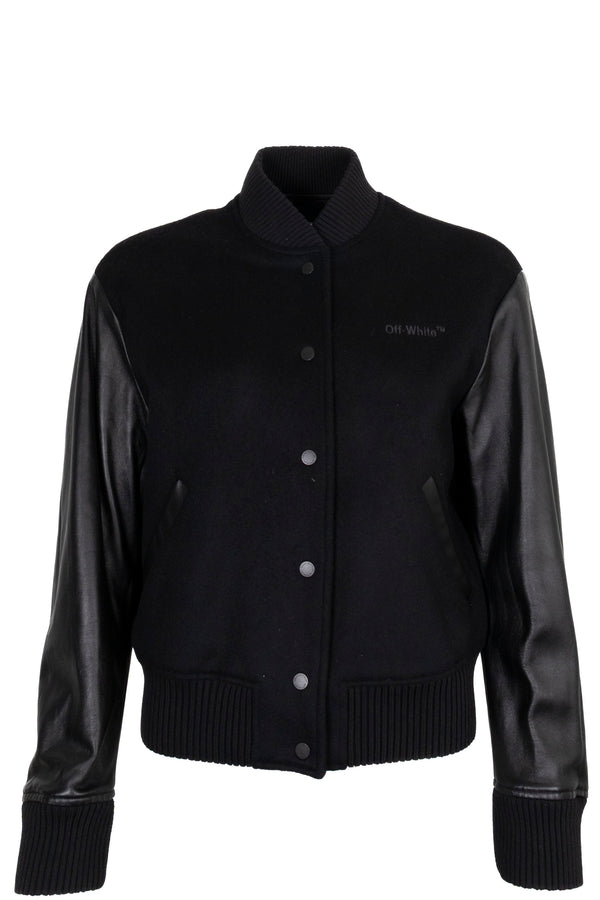 Blouson bomber permanent OFF-WHITE en laine noire