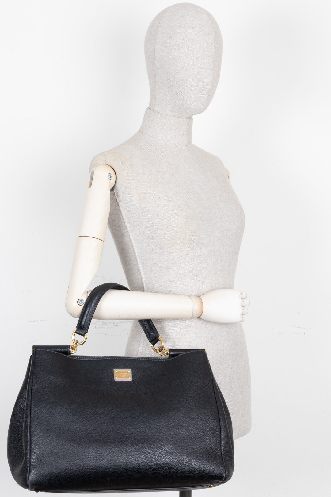 Grand sac cabas Sicily 62 DOLCE & GABBANA en cuir noir