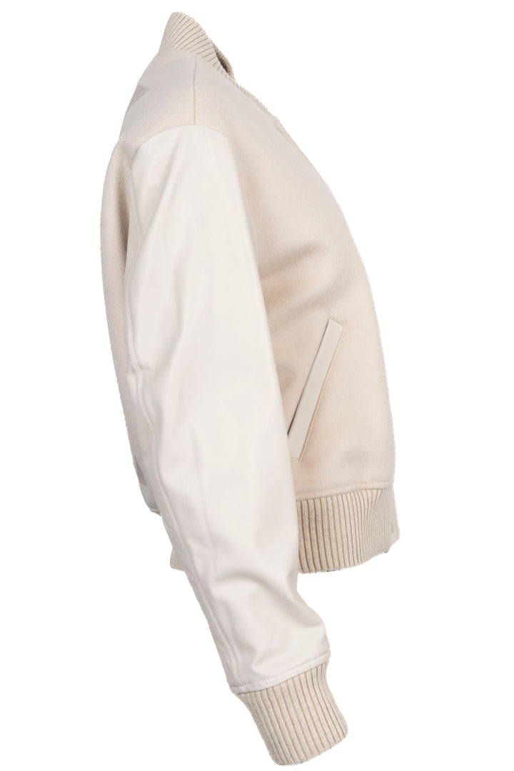 Blouson bomber permanent OFF-WHITE en laine ivoire