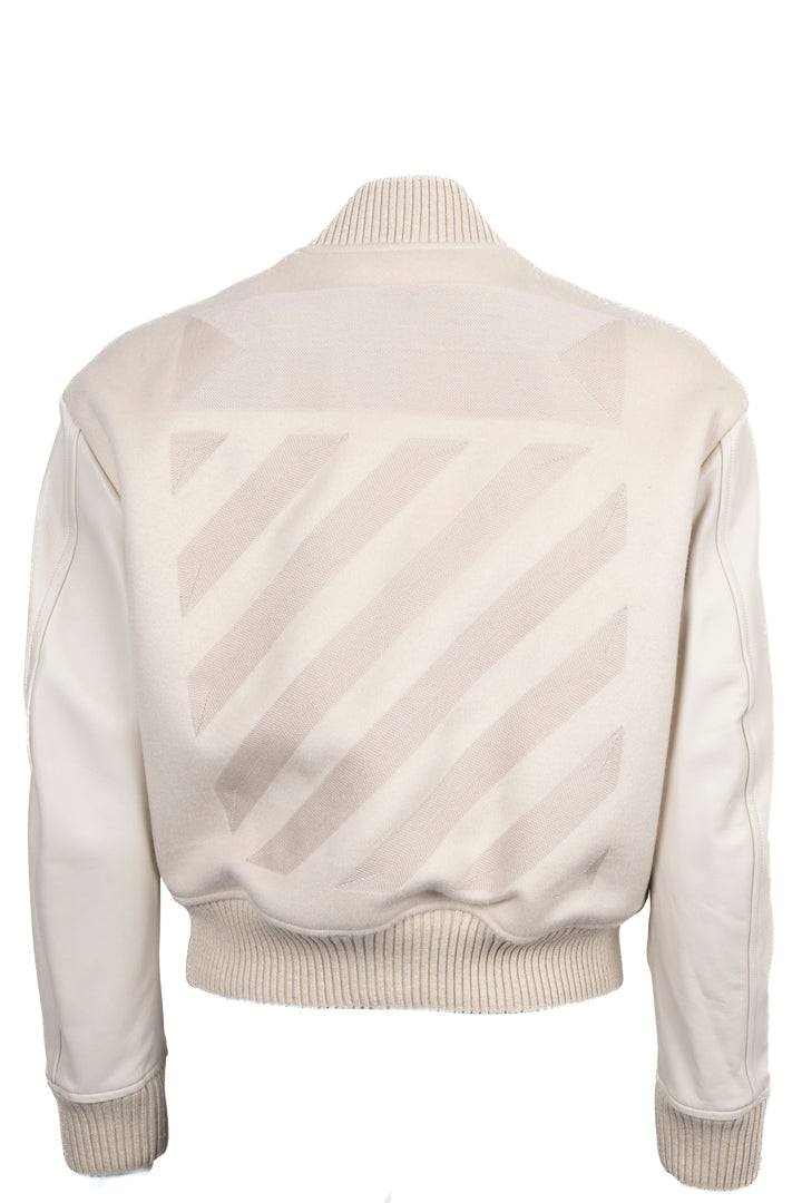 Blouson bomber permanent OFF-WHITE en laine ivoire