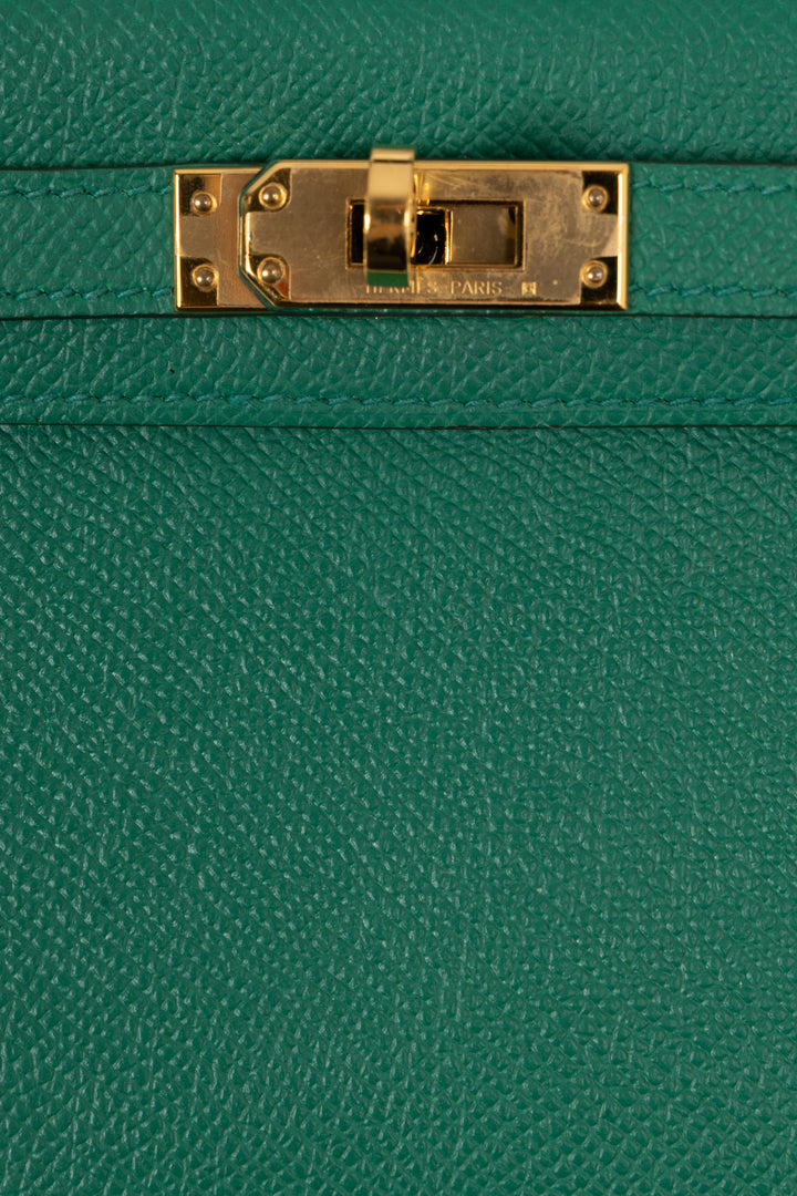 HERMÈS Mini Kelly Sellier Epsom Vert Vertigo