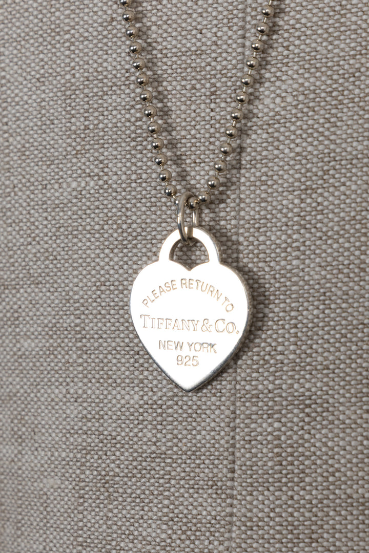 TIFFANY & CO. RTT Big Heart Long Necklace 925 Silver