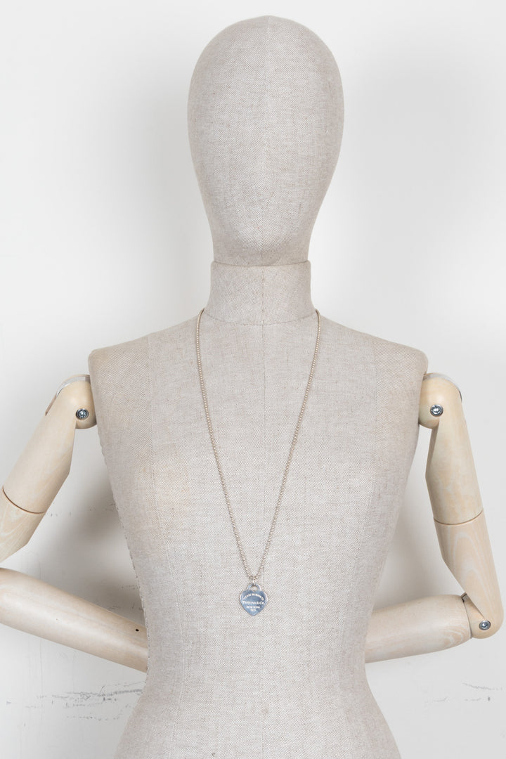 TIFFANY & CO. RTT Big Heart Long Necklace 925 Silver