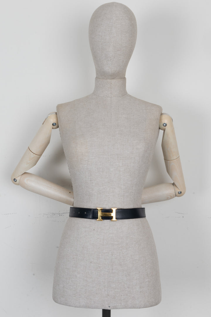 HERMÈS Constance H Belt Leather Gold