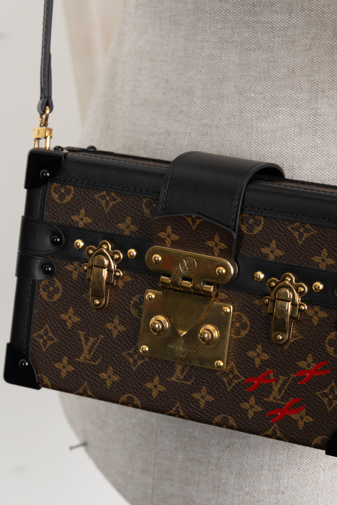LOUIS VUITTON Petite Malle Trunk MNG Canvas