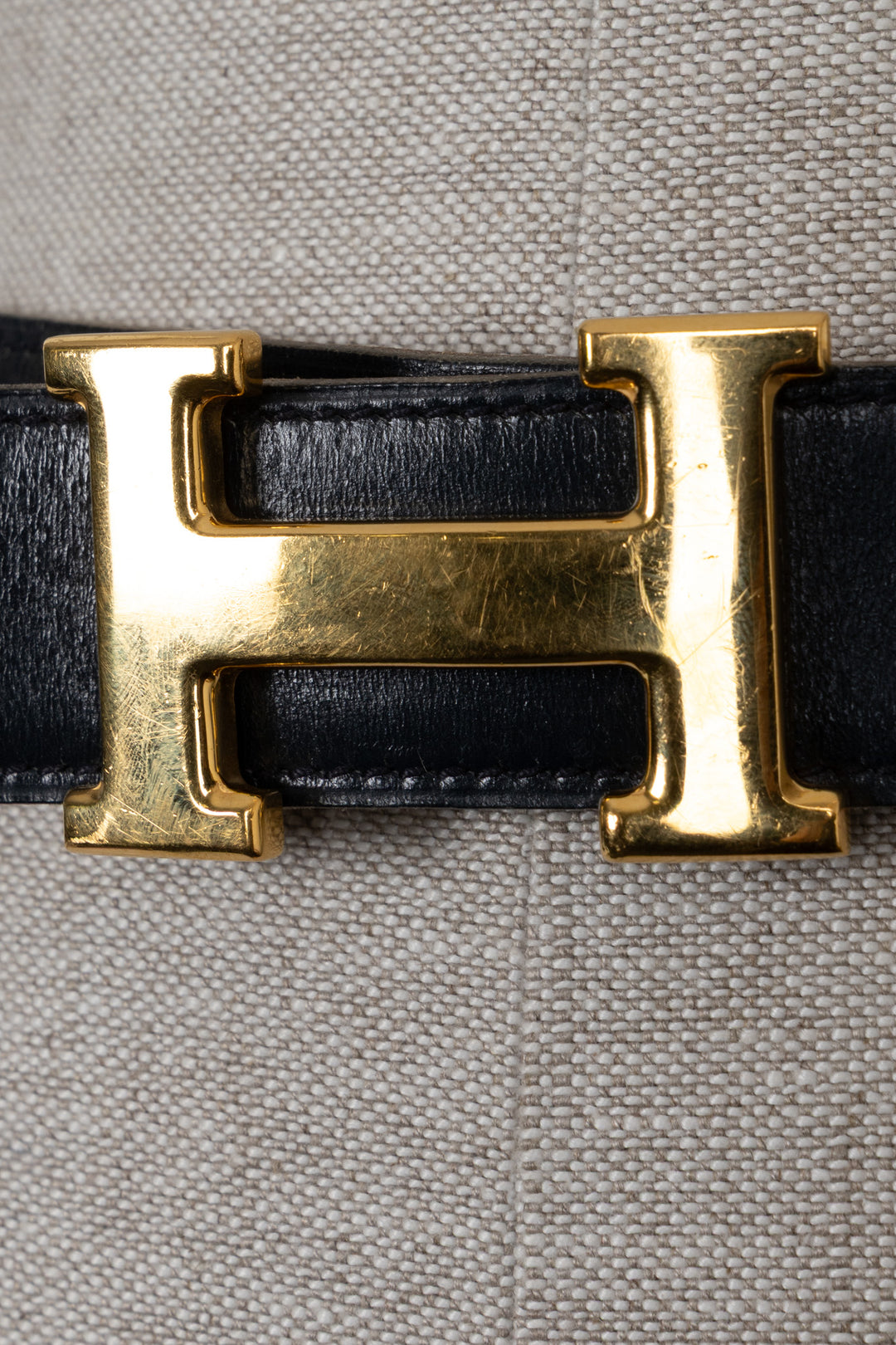 HERMÈS Constance H Belt Leather Gold