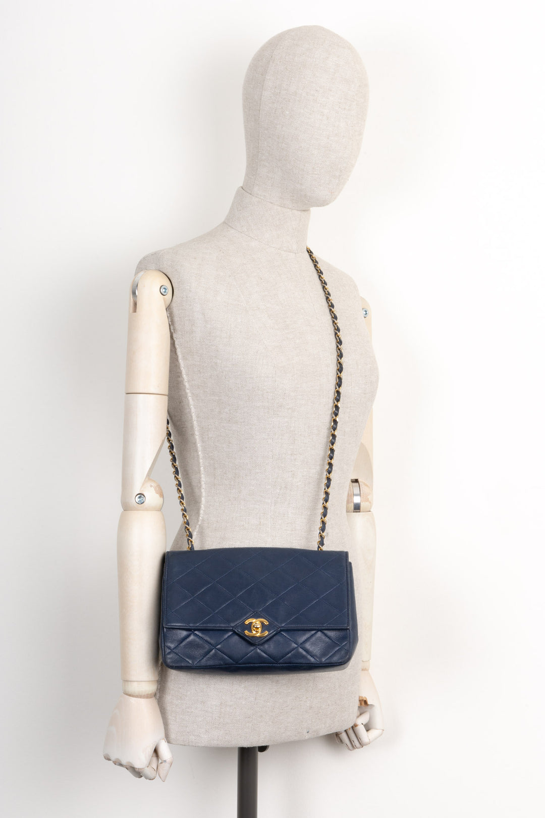 CHANEL Vintage Single Flap Bag Blue