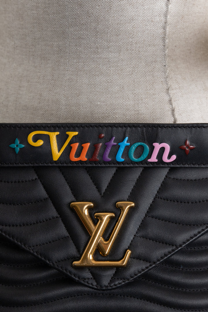 LOUIS VUITTON New Wave Crossbody Bag Leather Black