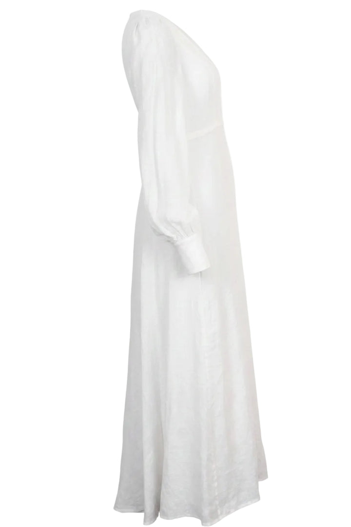 ZIMMERMANN V Neck Maxi Dress Linen White