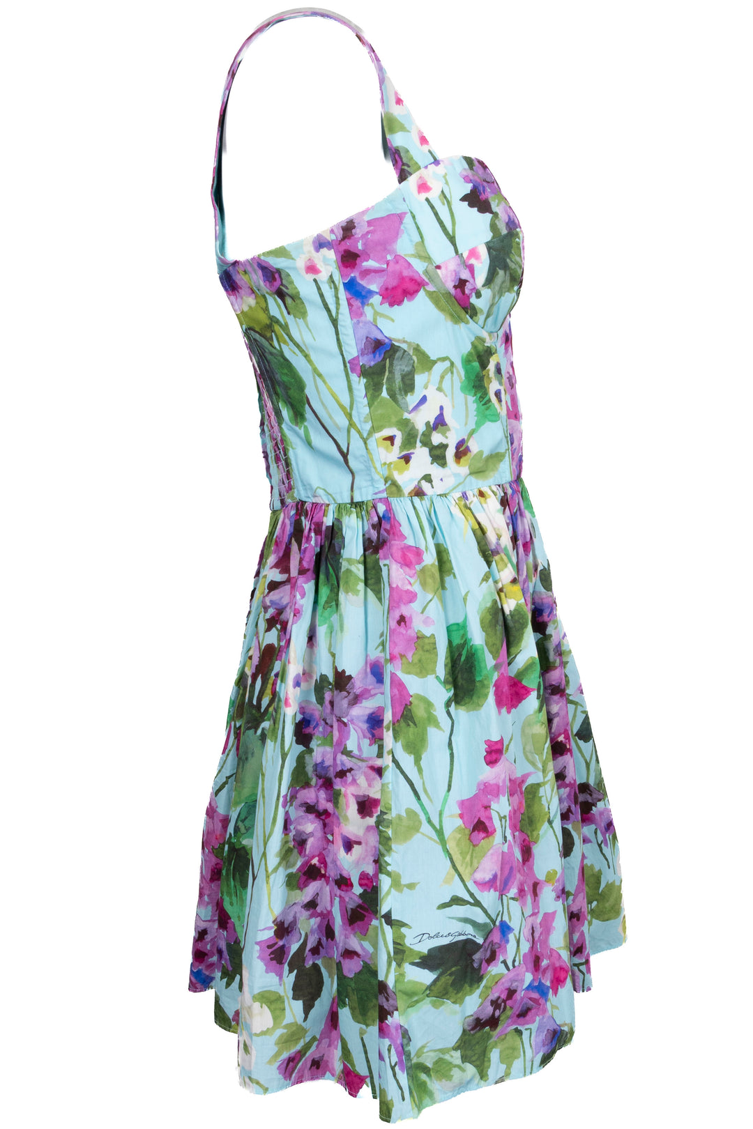 DOLCE&GABBANA Bellflowers Mini Dress Blue