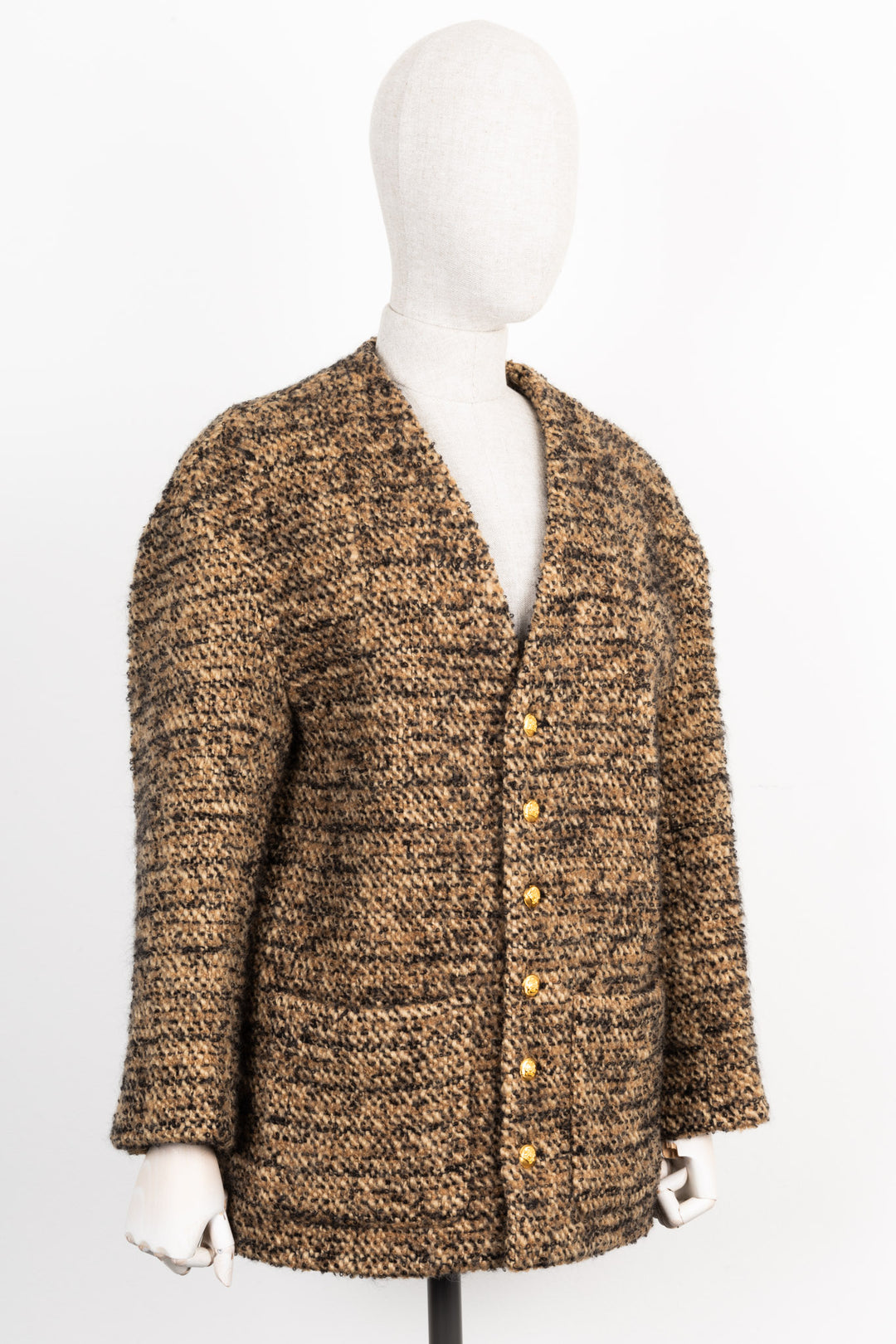 CELINE Tweed Jacket Brown