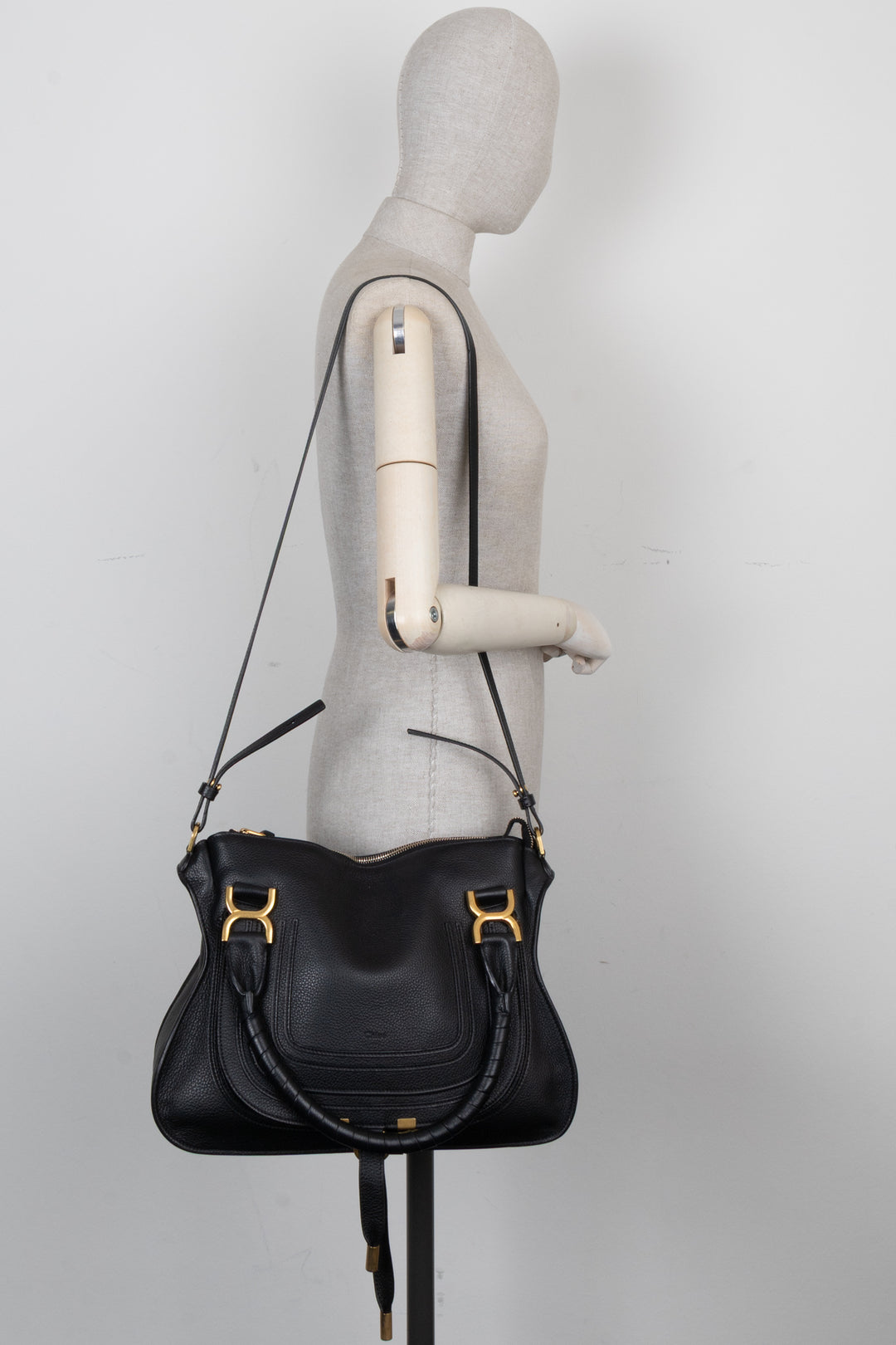 CHLOÉ Medium Double Carry Marcie Bag Black