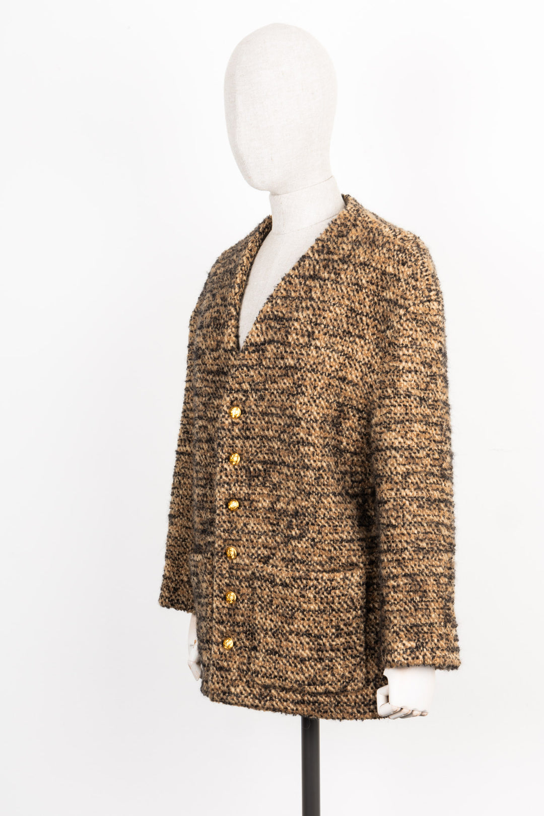 CELINE Tweed Jacket Brown