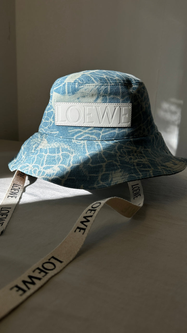 LOEWE x Paula's Ibiza Denim Bucket Hat Blue Ivory