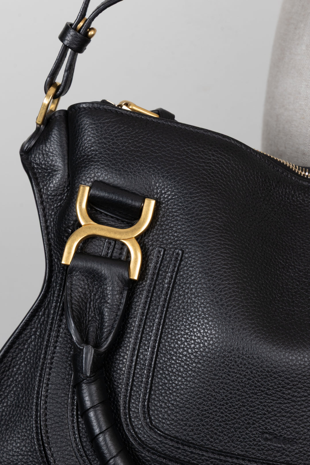 CHLOÉ Medium Double Carry Marcie Bag Black