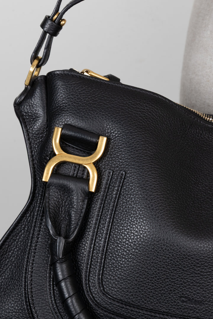 CHLOÉ Medium Double Carry Marcie Bag Black