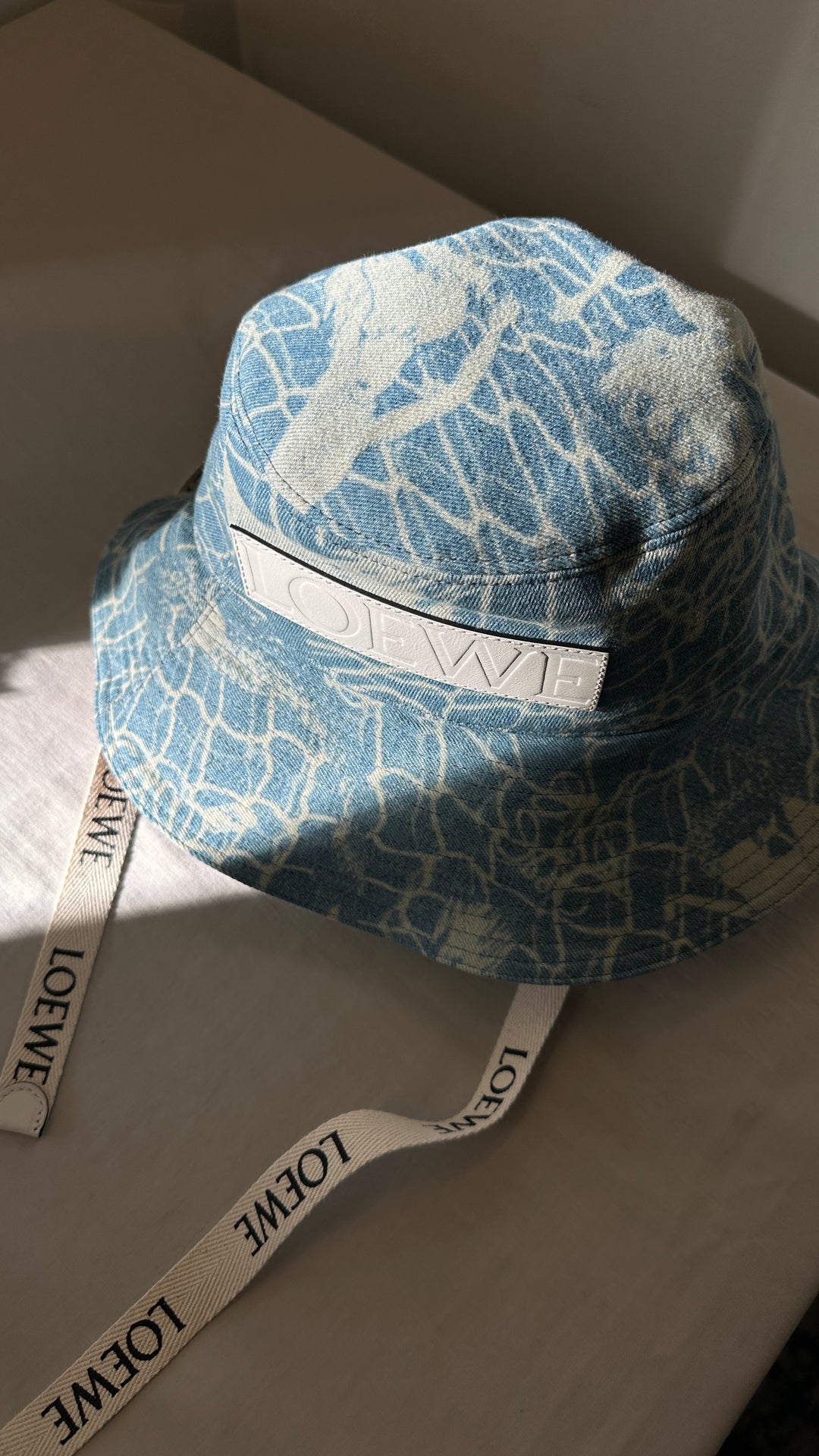 LOEWE x Paula's Ibiza Denim Bucket Hat Blue Ivory
