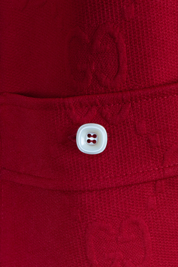 GUCCI GG Balloon-Sleeve Jacquard Jersey Dress Red