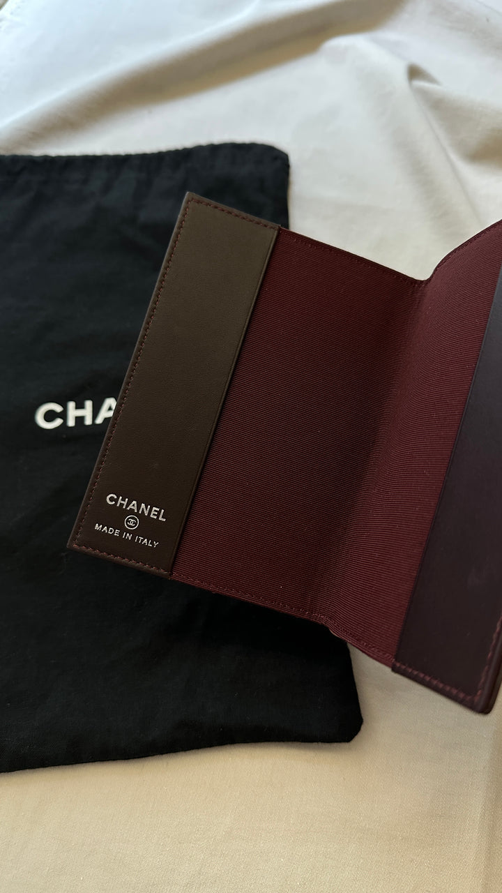 CHANEL Passport Card Three Piece Set Eggplant