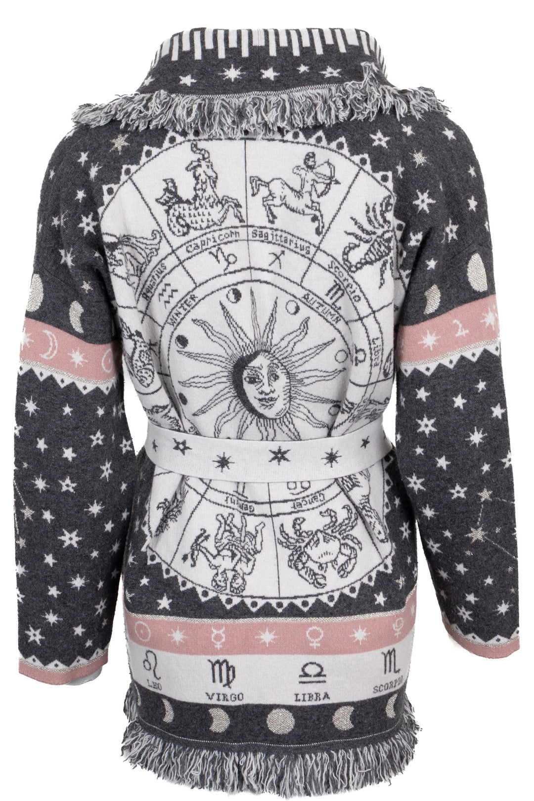 ALANUI Zodiac Belted Short Cardigan Wool Grey