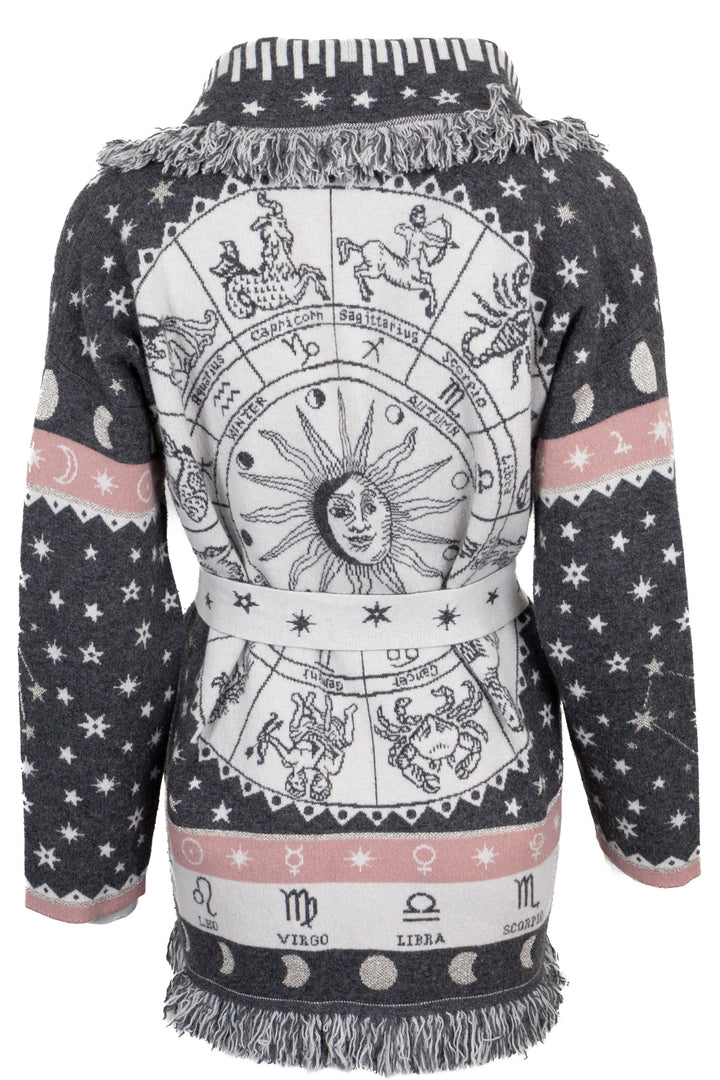 ALANUI Zodiac Belted Short Cardigan Wool Grey