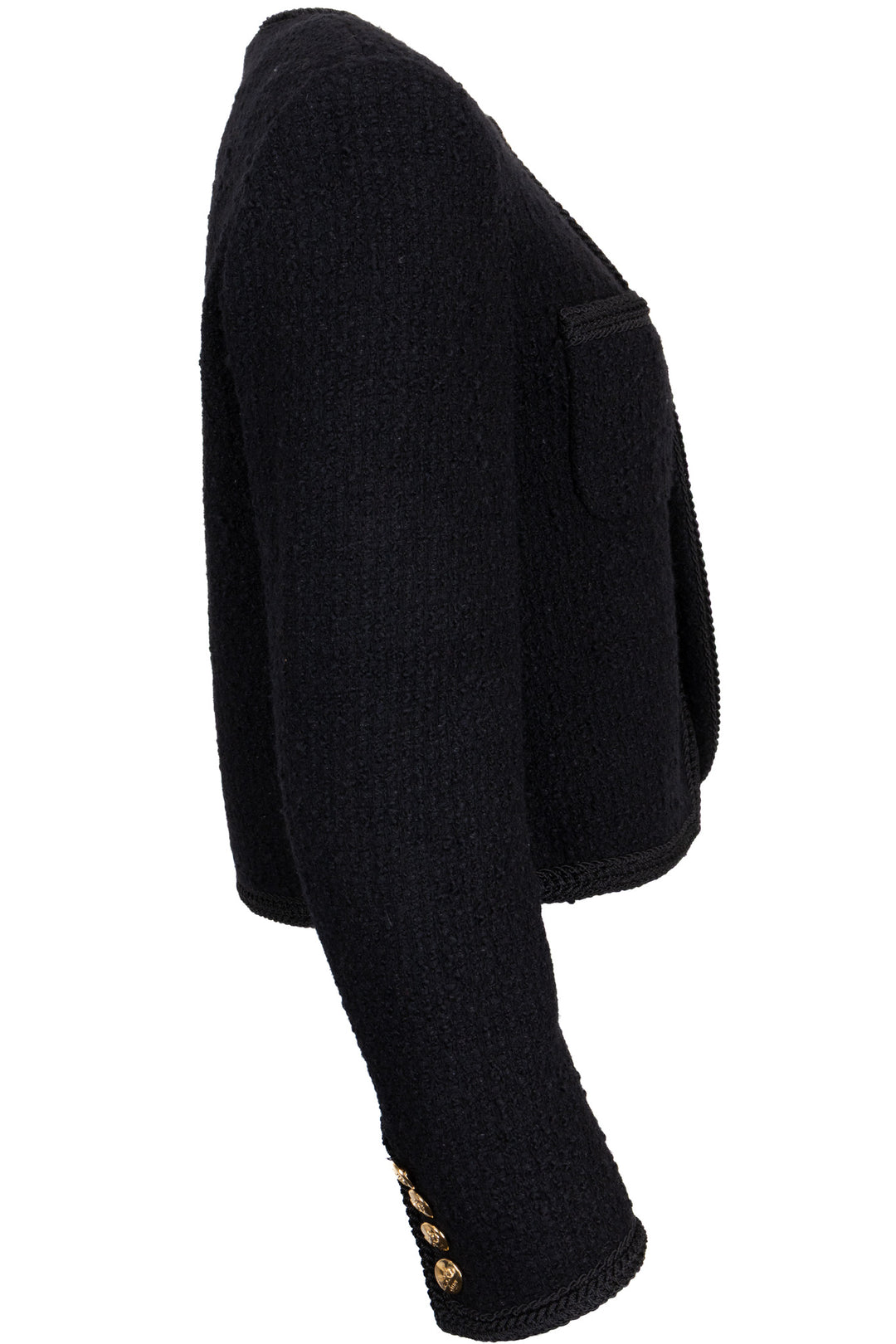 Veste Chasseur CELINE en tweed bouclé de laine noir