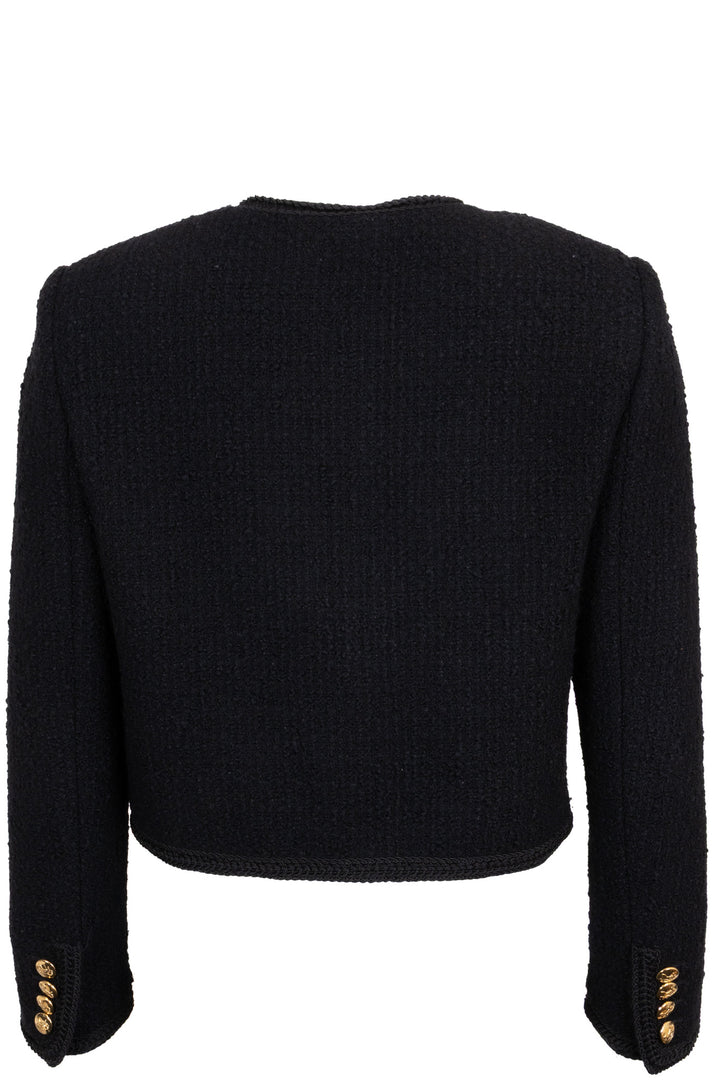 Veste Chasseur CELINE en tweed bouclé de laine noir