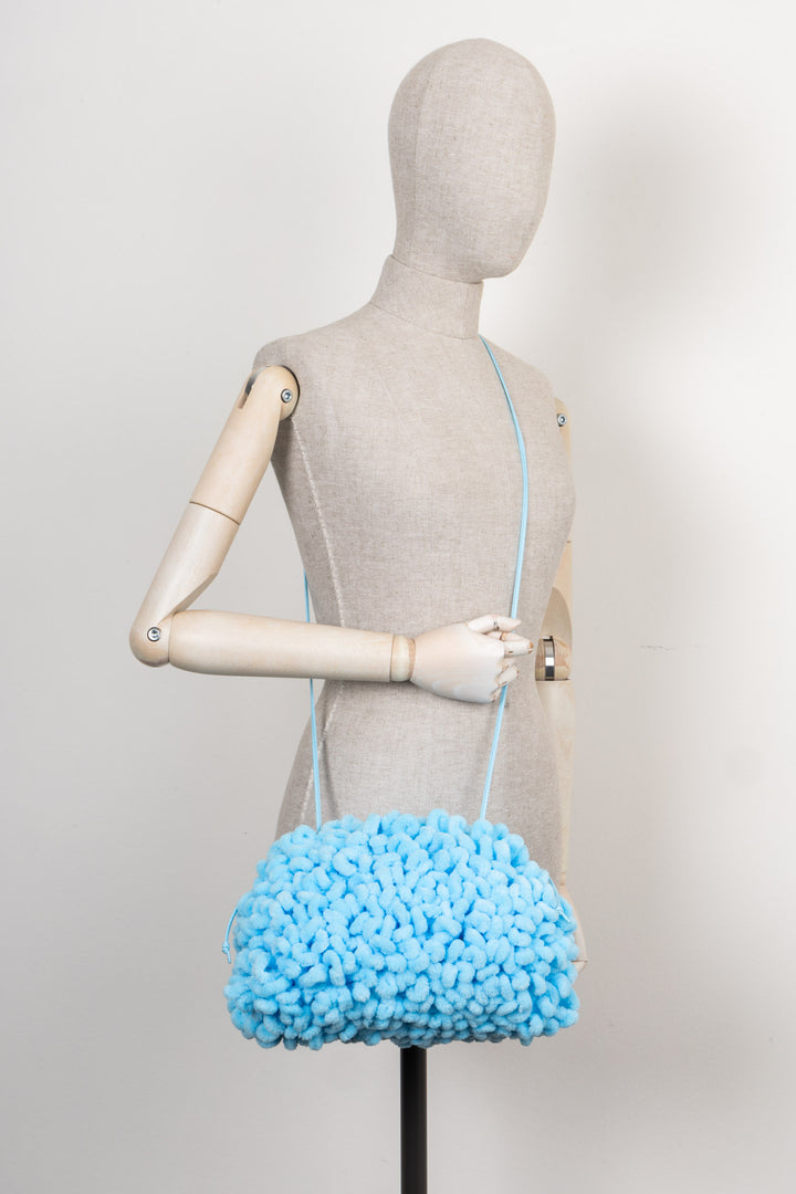 BOTTEGA VENETA Mini Mop Clutch Baby Blue