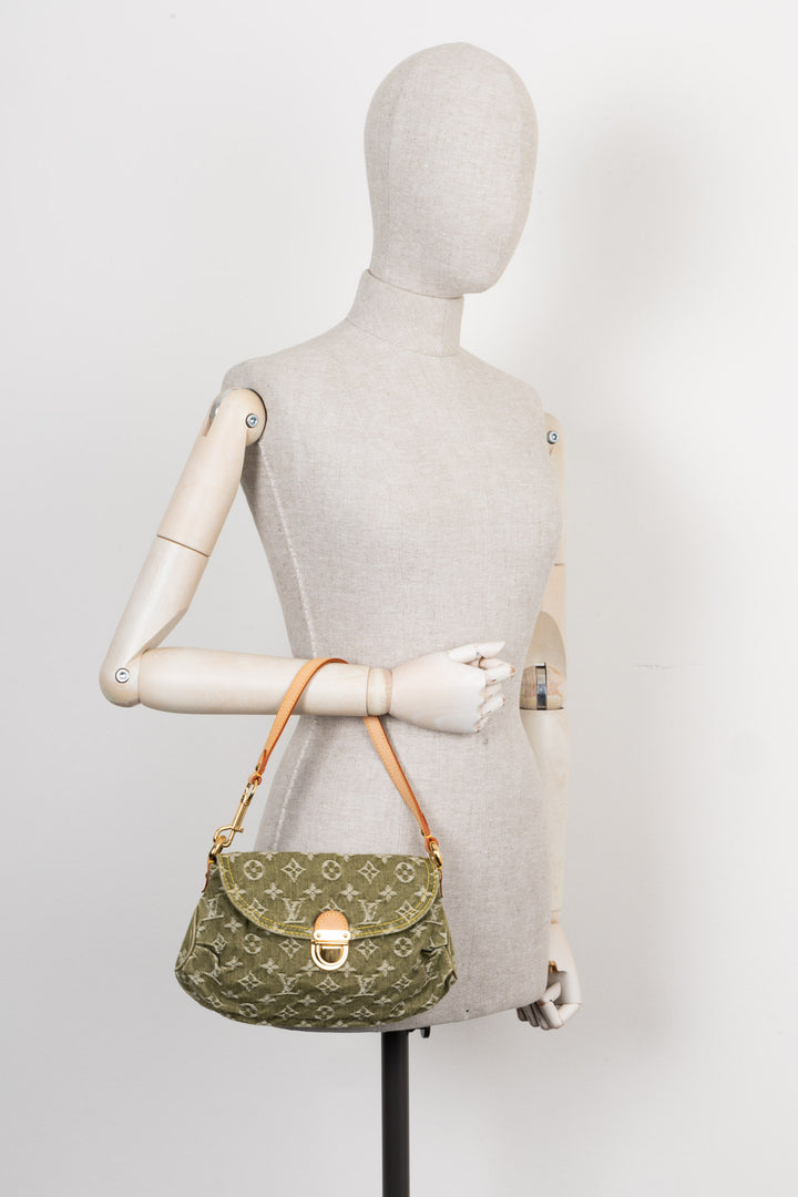 LOUIS VUITTON Pleaty Bag MNG Denim Green