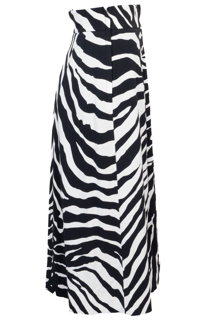DOLCE & GABBANA Jupe midi imprimé zèbre Noir Blanc