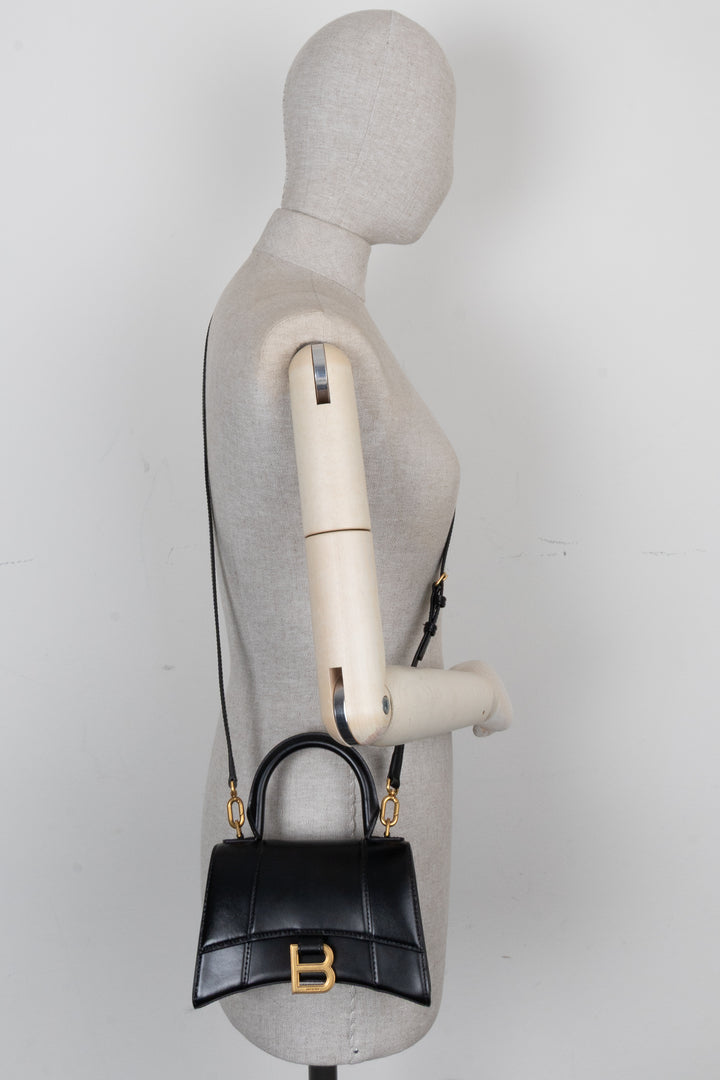 Sac à main BALENCIAGA Hourglass XS Noir