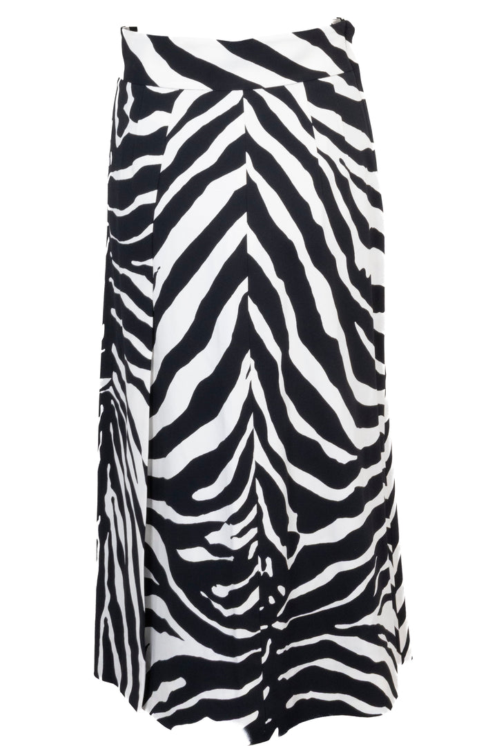 DOLCE & GABBANA Jupe midi imprimé zèbre Noir Blanc
