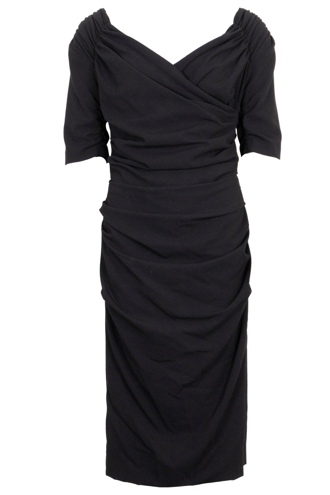 Robe à encolure bateau DOLCE & GABBANA en laine noire