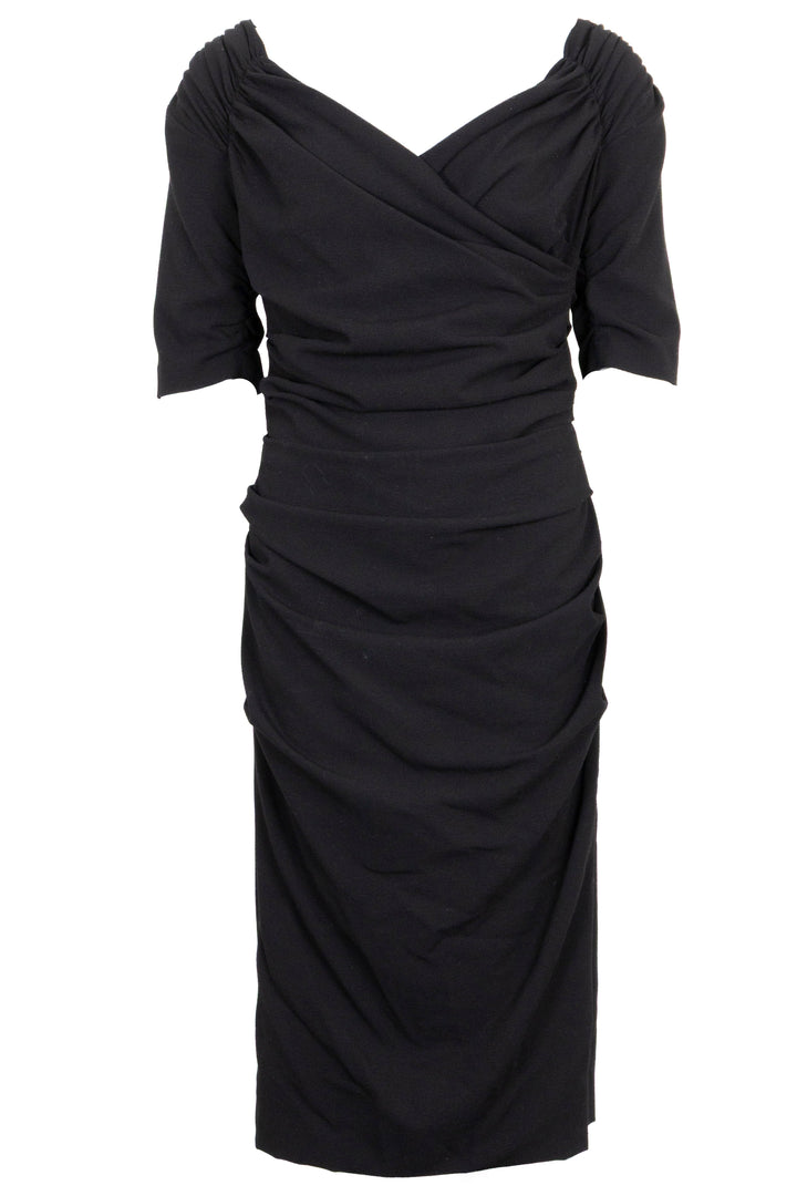 Robe à encolure bateau DOLCE & GABBANA en laine noire