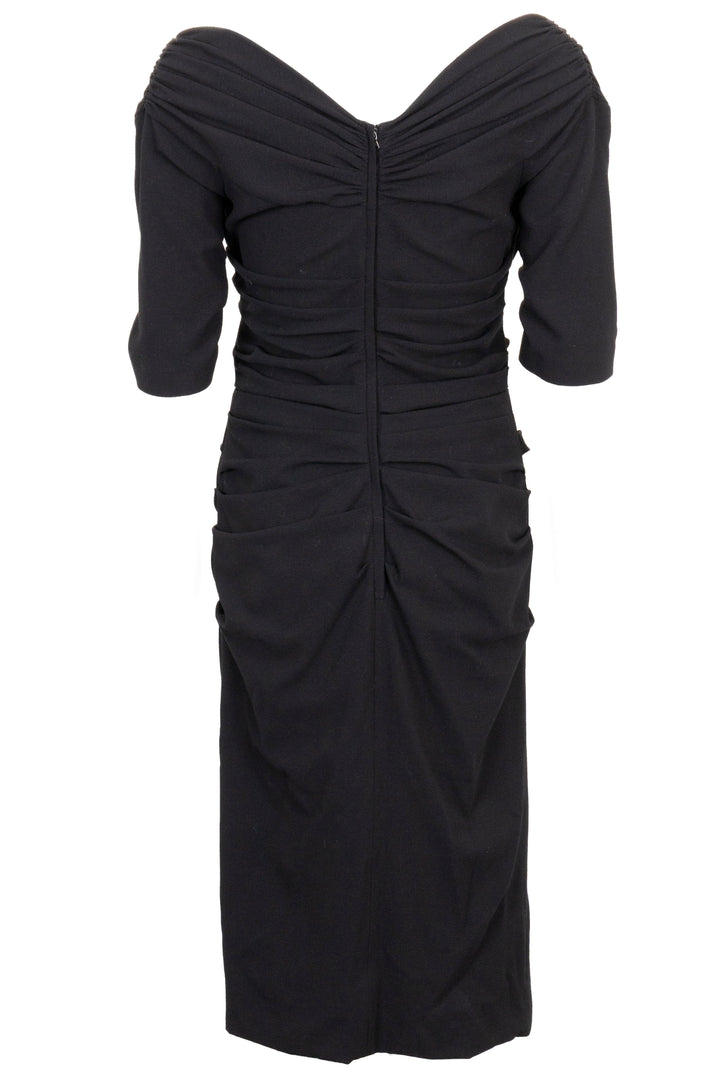 Robe à encolure bateau DOLCE & GABBANA en laine noire