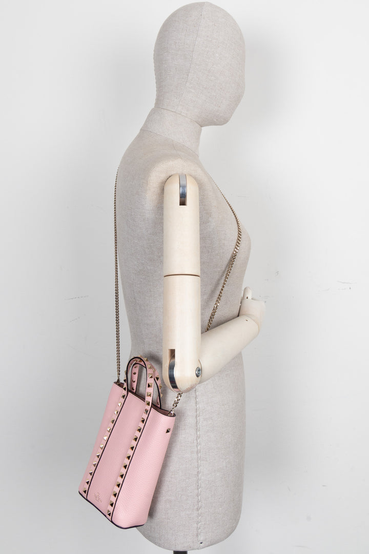 VALENTINO Mini Rockstud Tote Crossbody Bag Pink