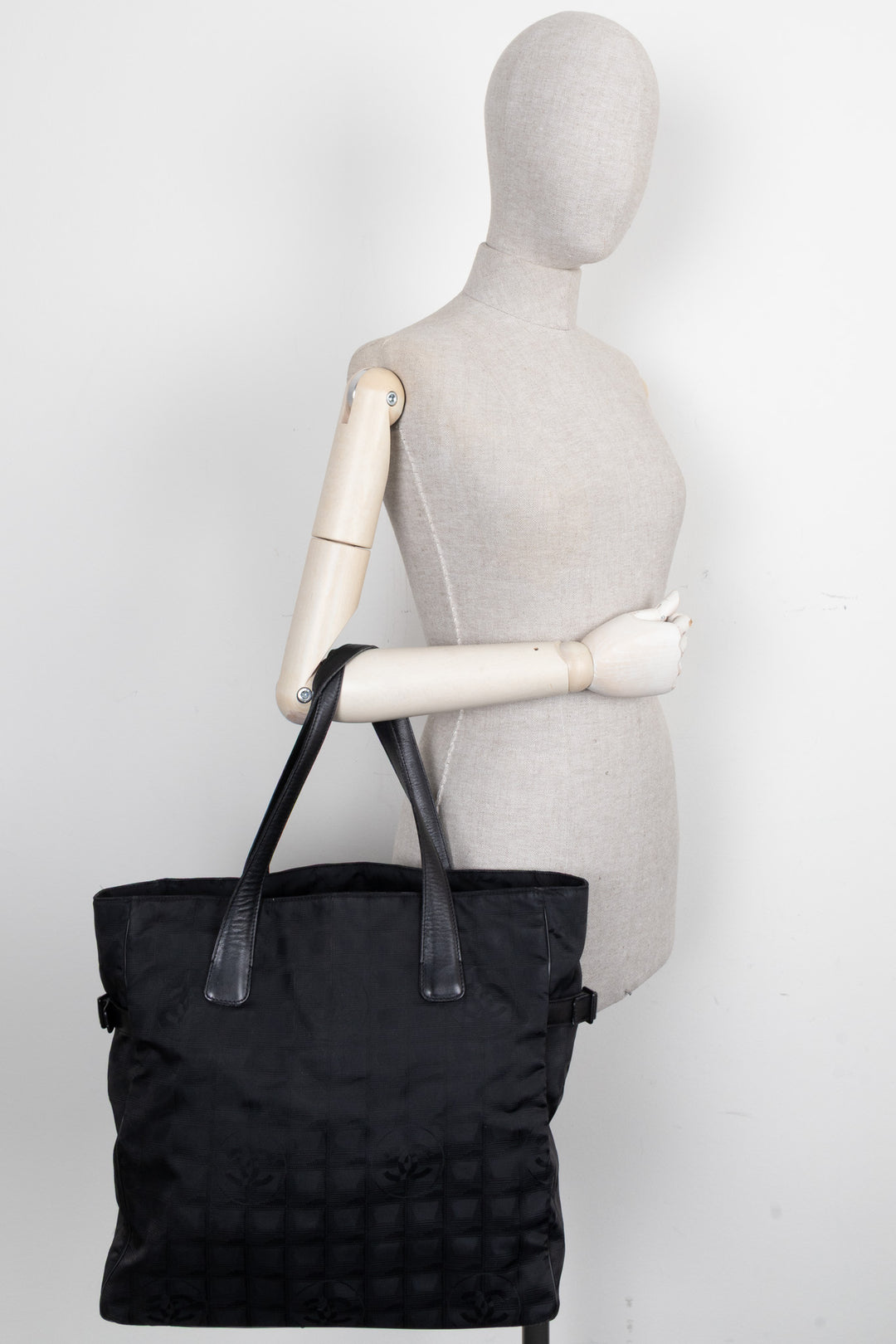 CHANEL New Travel Line Tote Bag Canvas Black