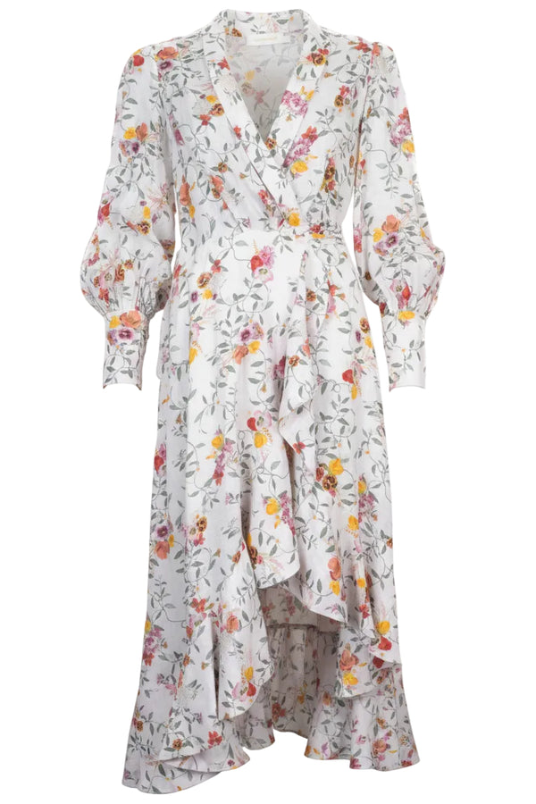ZIMMERMANN Flower Print Maxi Dress Multicolor White