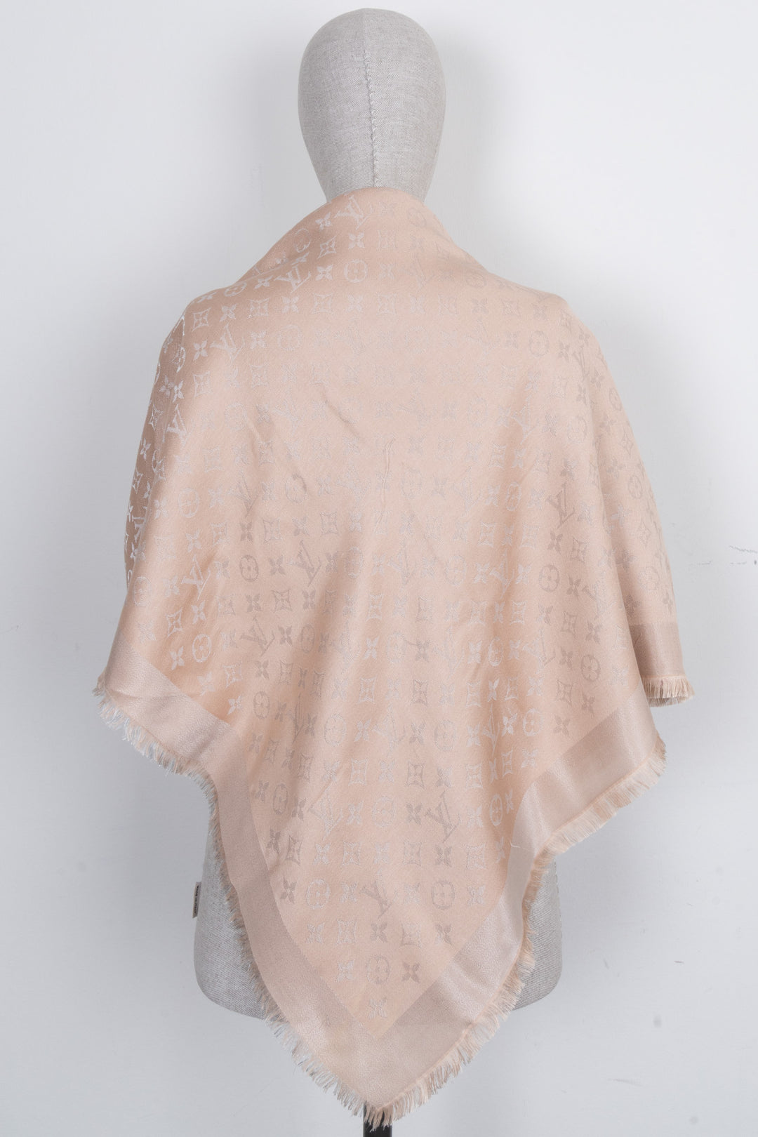 LOUIS VUITTON Fringed MNG Scarf Pink