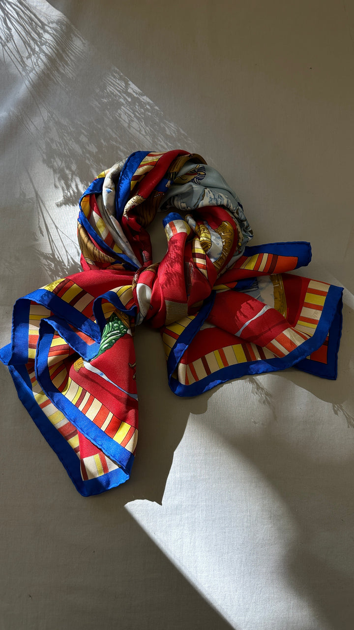 HERMÈS Prieres Au Vent 90 Carré Silk Multicolor