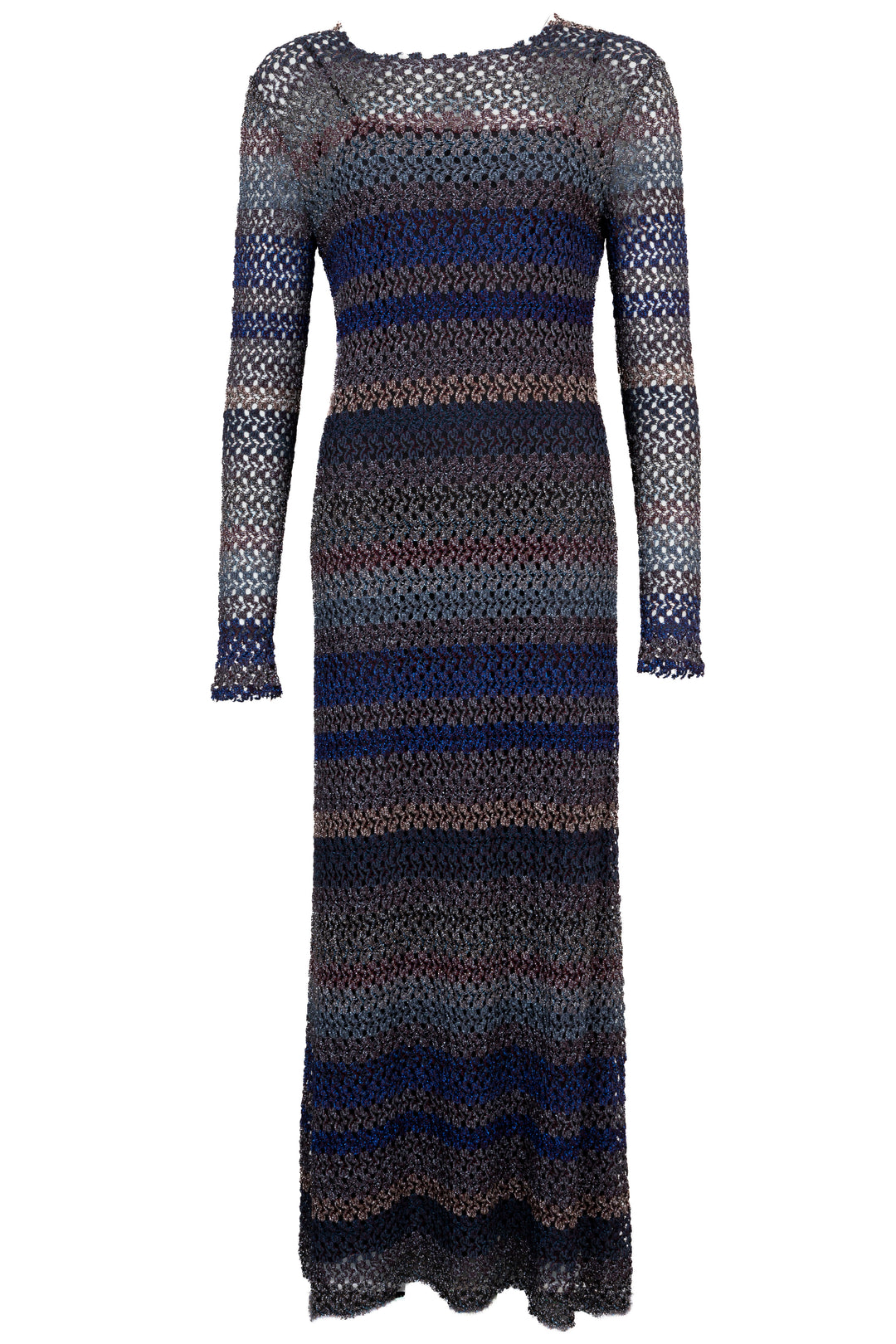 Robe longue à manches longues en lurex MISSONI multicolore