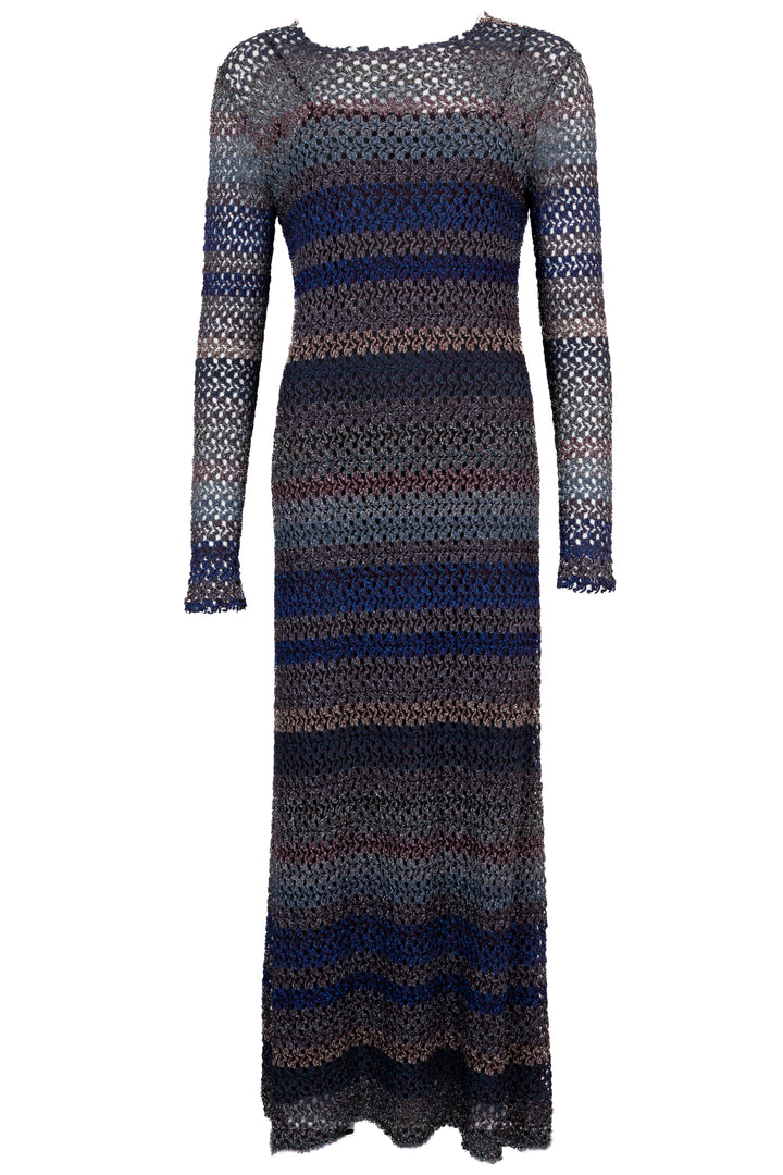 Robe longue à manches longues en lurex MISSONI multicolore