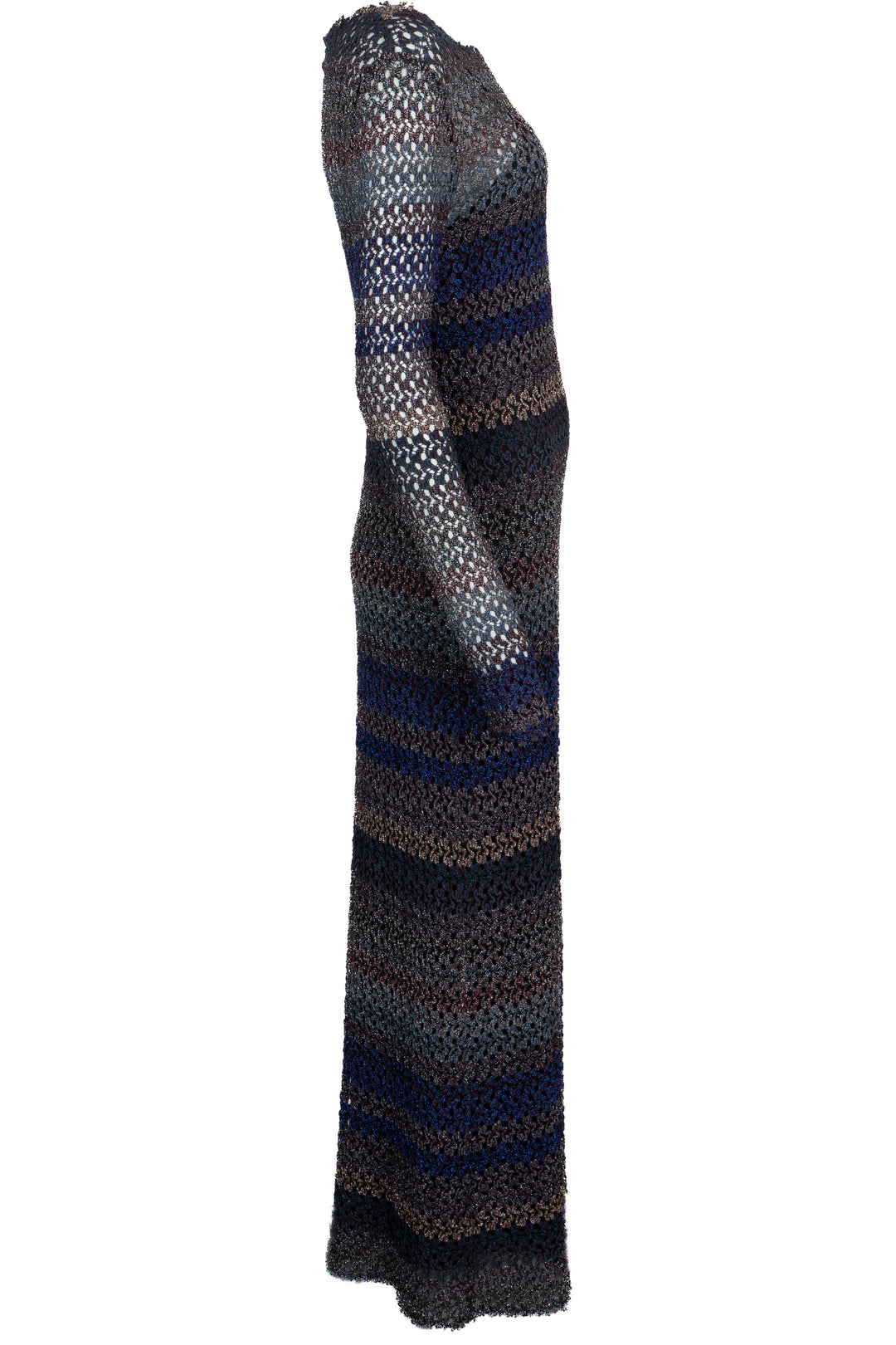 Robe longue à manches longues en lurex MISSONI multicolore