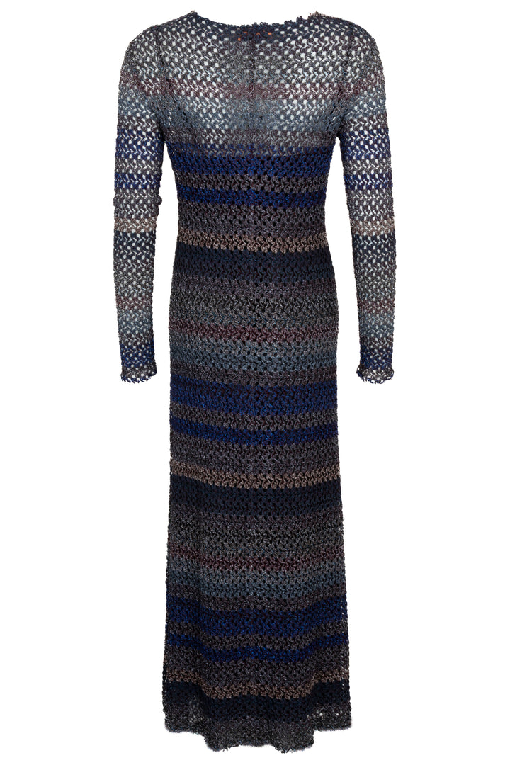 Robe longue à manches longues en lurex MISSONI multicolore