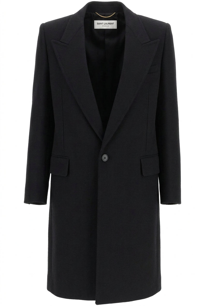 SAINT LAURENT 2019 Tailored Coat Wool Black