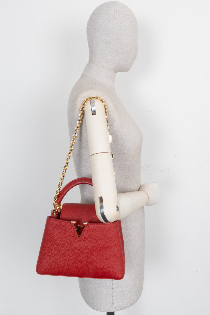 LOUIS VUITTON Mini Capucine Taurillon Scarlet Red