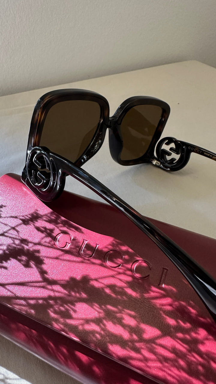 GUCCI GG1326S Sunglasses GG Interlocking Brown