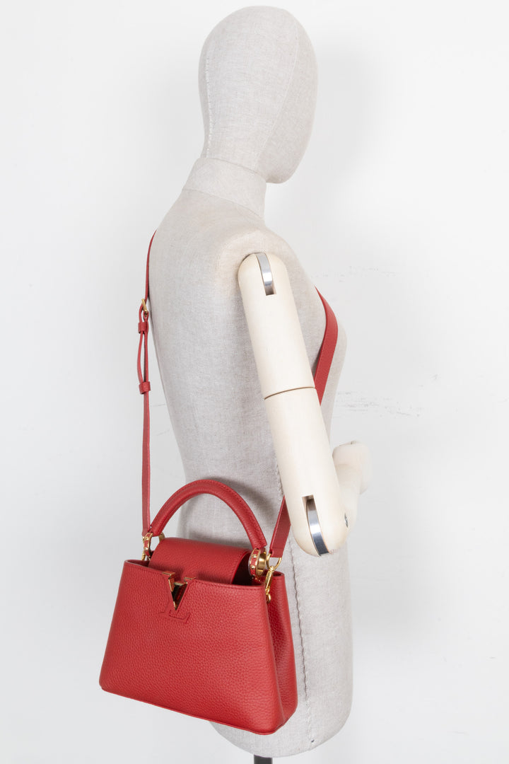 LOUIS VUITTON Mini Capucine Taurillon Scarlet Red